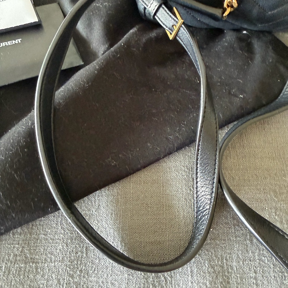 Saint Laurent Black Chevron Quilted Leather Backpack with Subtle YSL Hardware - Picture 7 of 10
